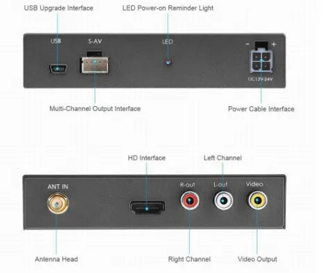 Black car mirror link box with Wi-Fi antenna for smartphone screen mirroring to vehicle display
