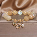 Super sweet mori style citrine bracelet with yellow natural stone pentagram pendant on surface