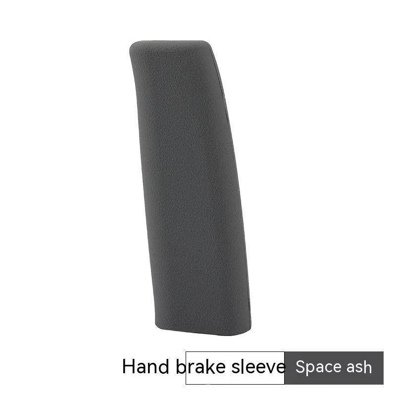 Silicone handbrake sleeve for cars in black, grey, beige, red, and blue colour options.