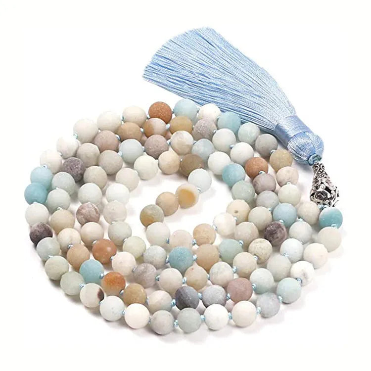 Colourful agate and gemstone tassel necklace with geometry pendant on adjustable 95-100cm chain.