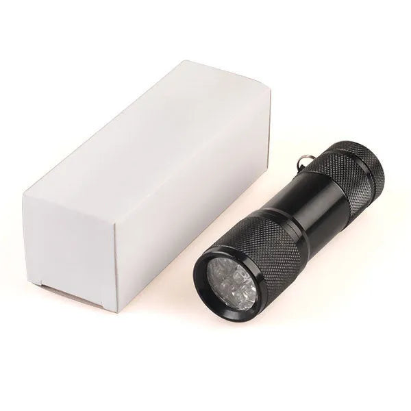 Black aluminium alloy Smart Vein Locator medical device for illuminating veins on skin.