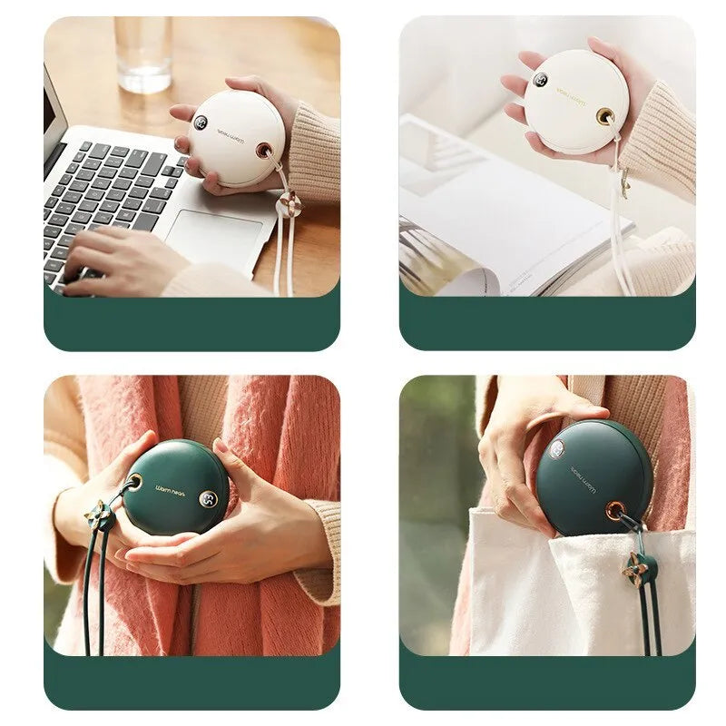 Green pink white power bank hand warmer 5000mAh with digital display screen and Type-C cable