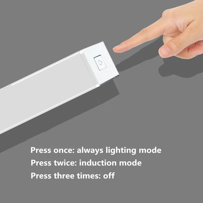 LED human body induction magnetic closet light with aluminium shell and magnetic mounting back