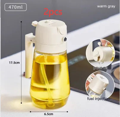 470ml glass olive oil sprayer dispenser with ergonomic handle in four colour options