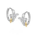 925 sterling silver cross earrings with white gold plating and geometric design