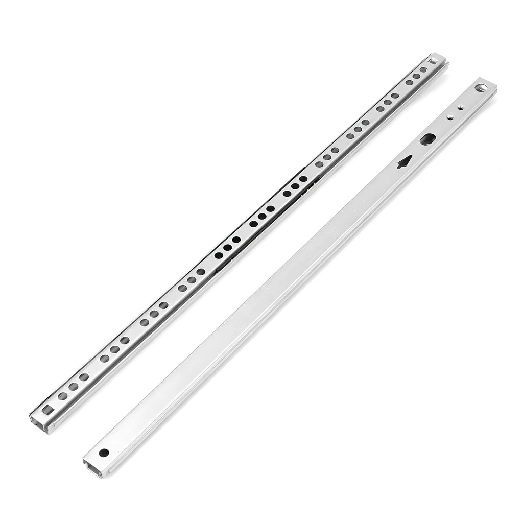 Ultra-narrow 17mm wide two-section drawer slide rails with ball bearings in various lengths