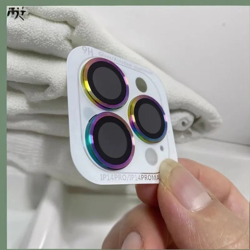 Tempered glass rear camera sticker for iPhone 16 Pro Max in Colourful Color optical glass finish
