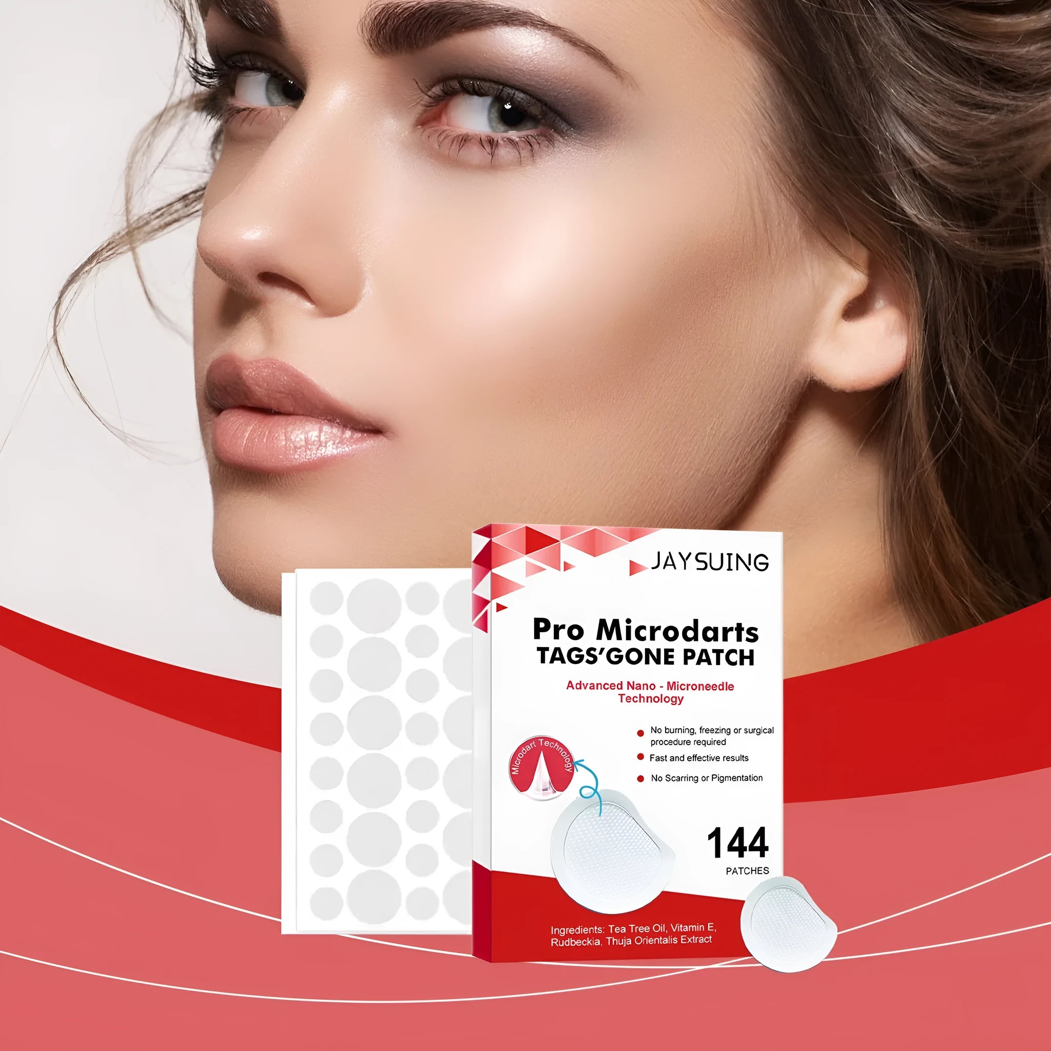 144 tea tree oil micro needle wart removal patches with botanical extracts in adhesive bandage format