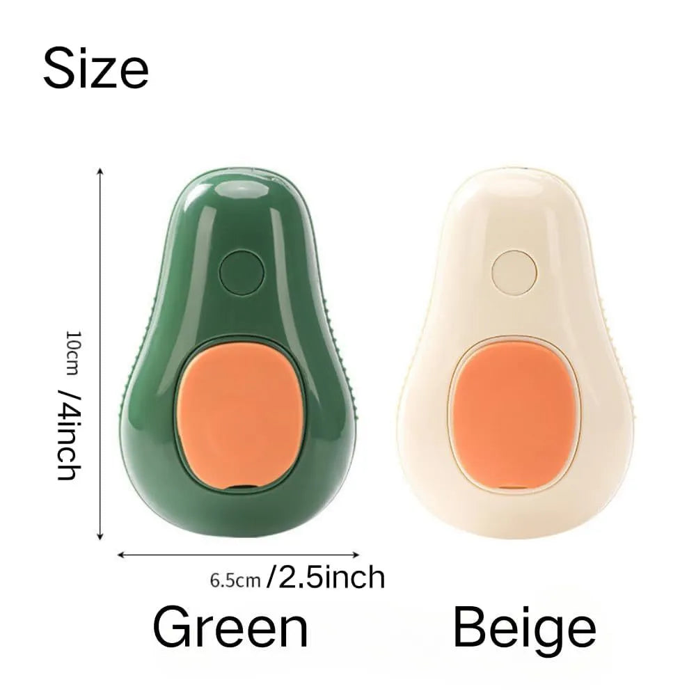 Green and white cat steam brush with water spray function and silicone teeth for pet grooming