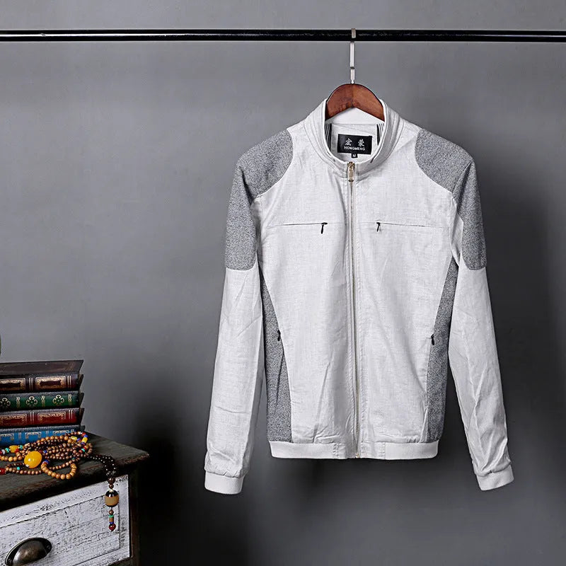 Men's thin linen jacket in regular cut with cotton fabric, available in multiple colours and extended sizes