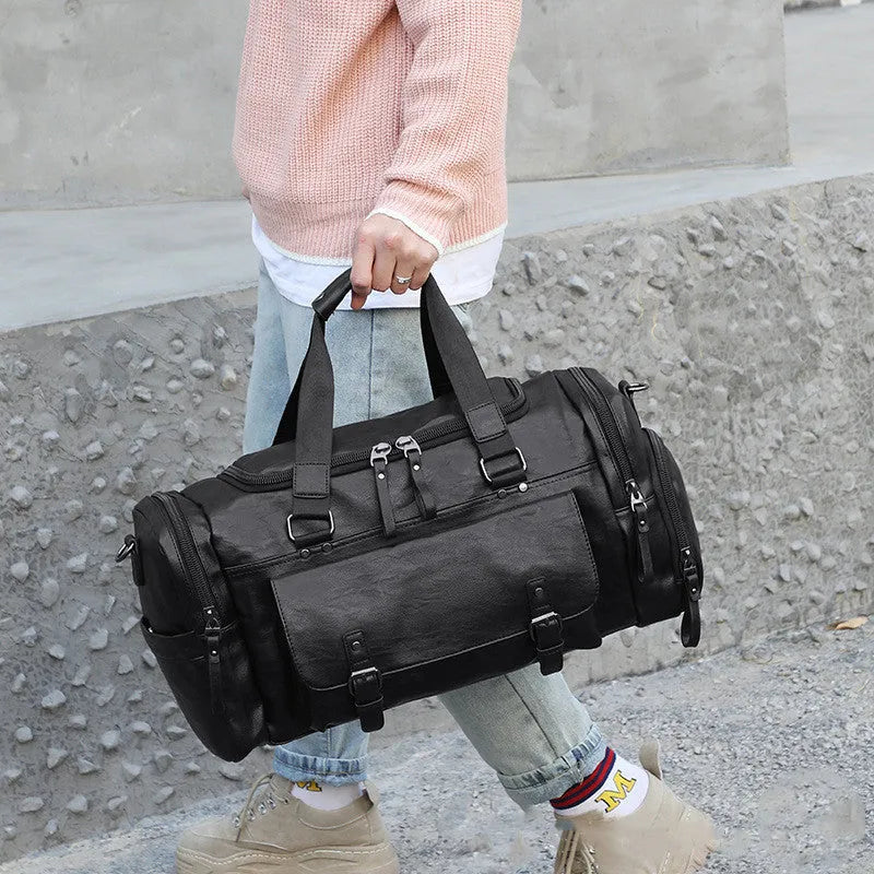 Large black travel shoe bag with separate compartment for footwear organisation measuring 52cm