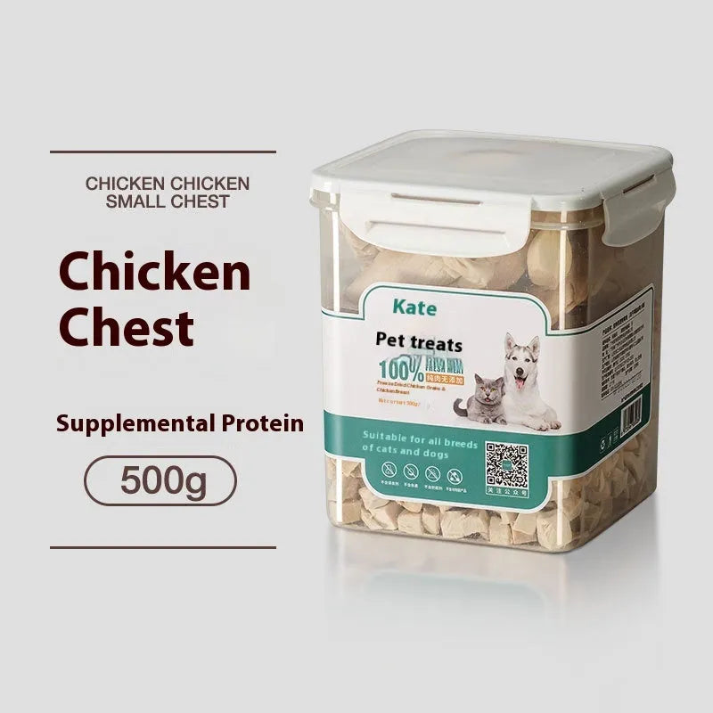 500g bag or can of high-grade chicken freeze-dried nuggets cat treats