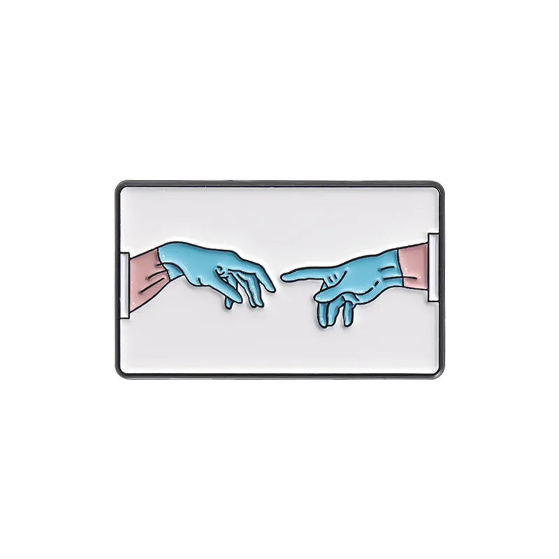 Alloy baking varnish brooch pin with cartoon character design on white background