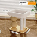 Pine wood cat nest bed with sisal scratching posts and double ball chamfer design
