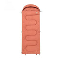 Ultra-light cotton camping sleeping bag quilt in ochre or olive green colour.