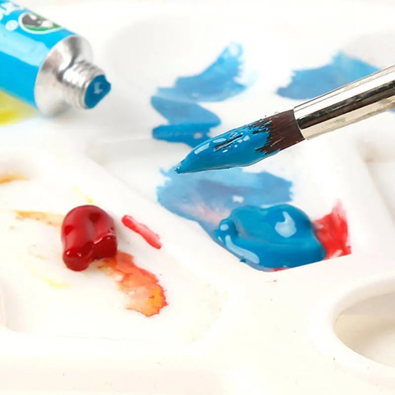 Boxed set of gouache paint tubes in 12, 18, or 24 colours with 5ml or 12ml tube sizes.