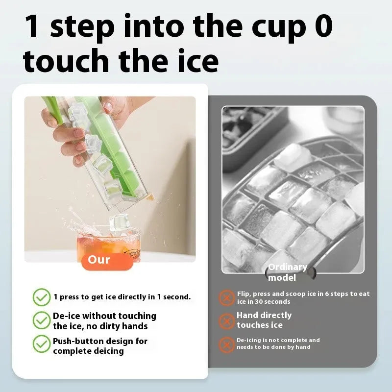 BPA-free ice cube tray with one-touch release in Maldives blue and pearl white colours