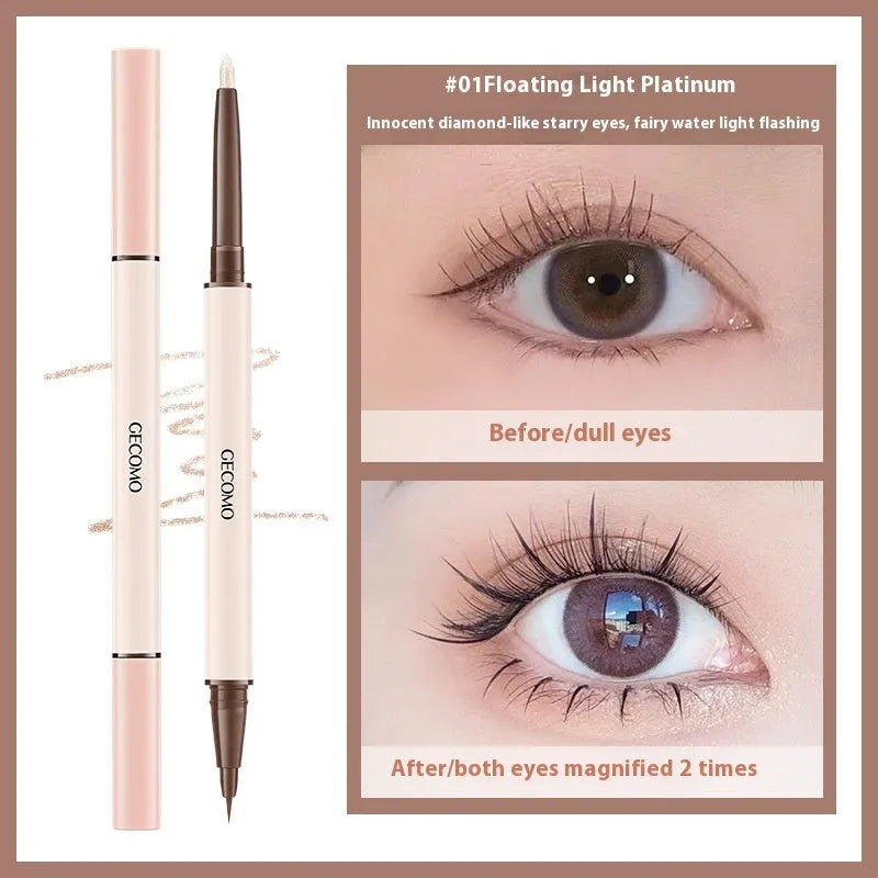 Stereoscopic Star Eyes Double Headed Silkworm Pen liquid eyeliner in pearlescent shades.