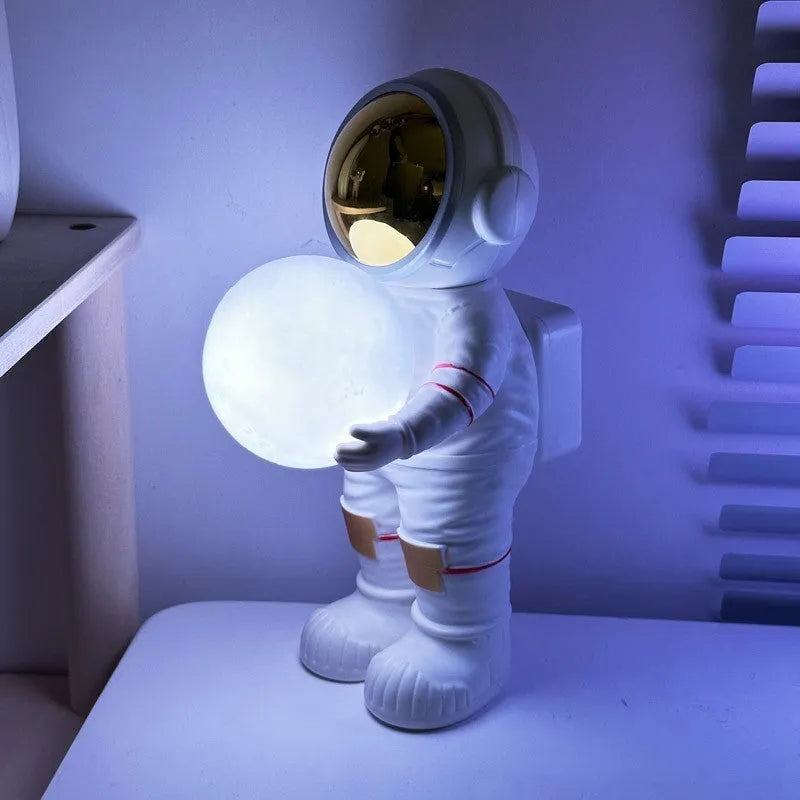 Spaceman starry sky projection lamp with speaker showing starry sky projection effect