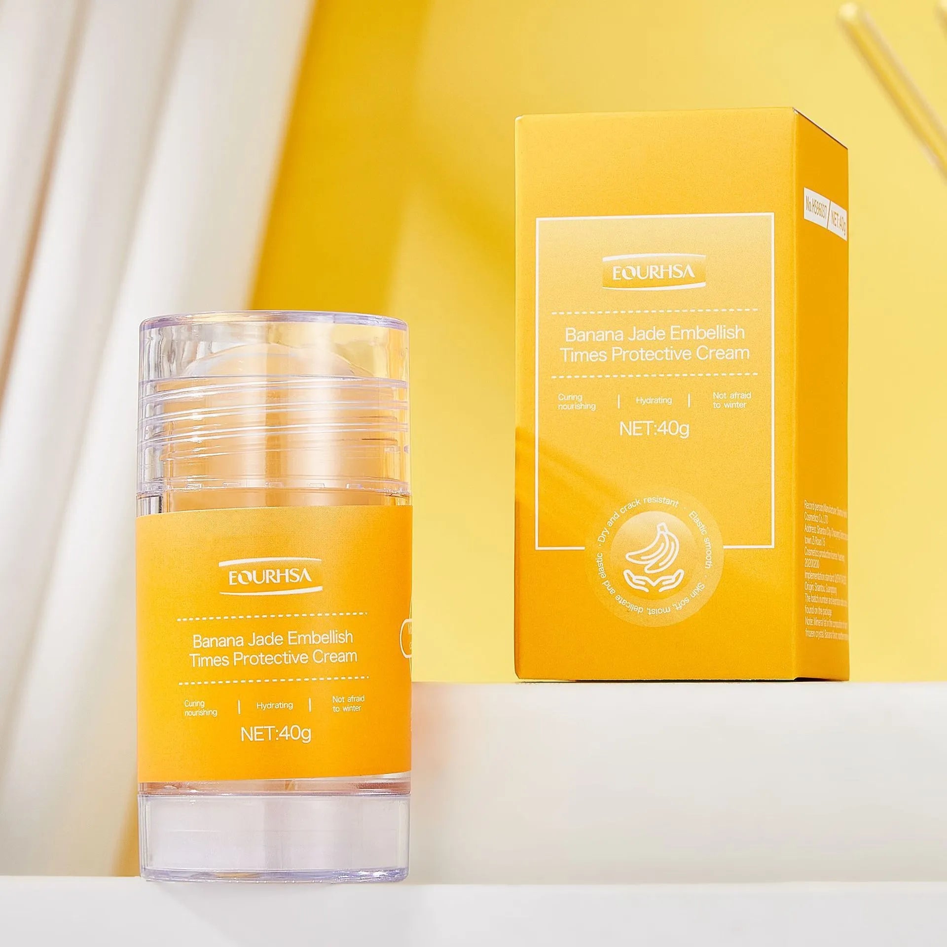 Moisturiser solid stick hand and foot balm with 25g content shown with flavour options