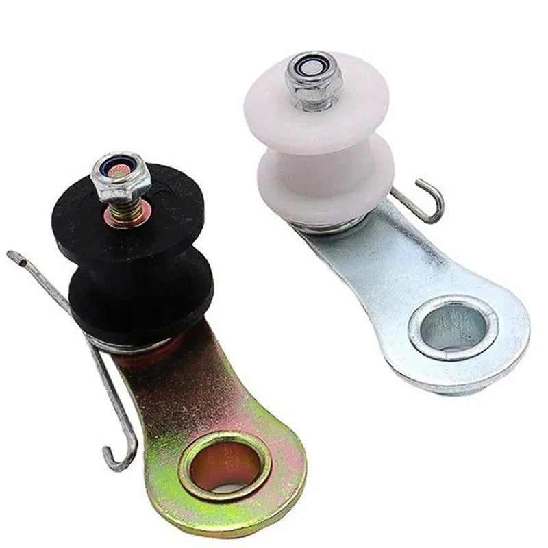 Off-road ATV chain tensioner accessory in white and black colour options