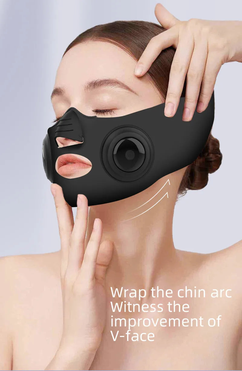 Black photon rejuvenation mask beauty device for home facial treatment with USB connection