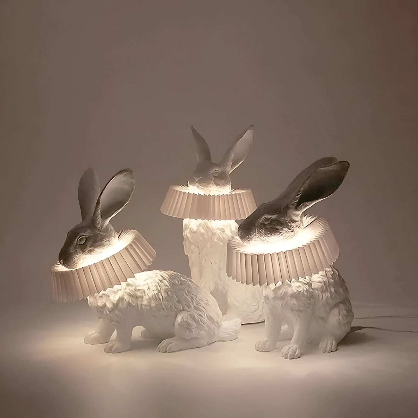 Custom modern bedroom table lamp with British Standard plug in white or black rabbit finish.