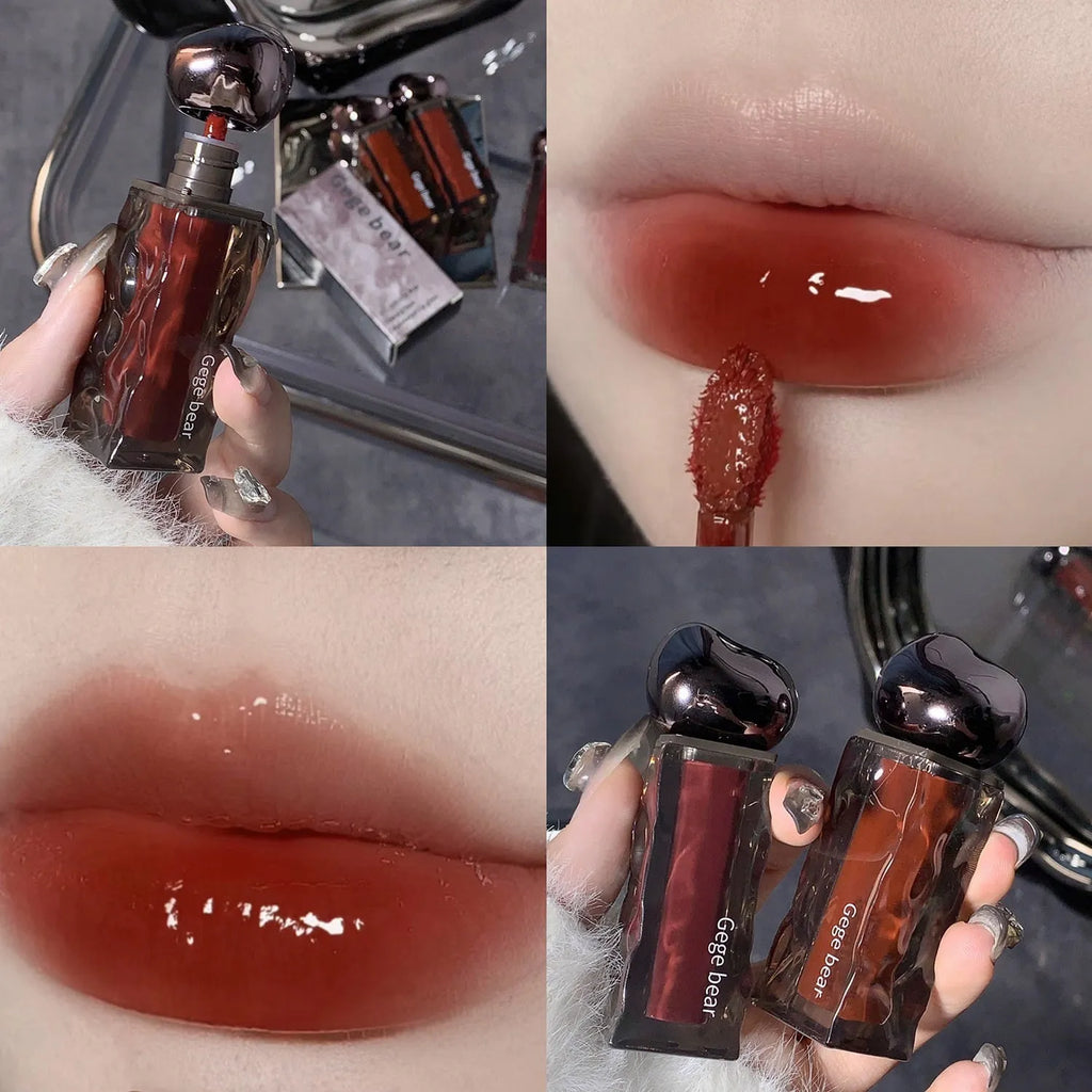 Glacier Lava Lip Lacquer tube in one of seven colour shades with a mirror gloss finish.