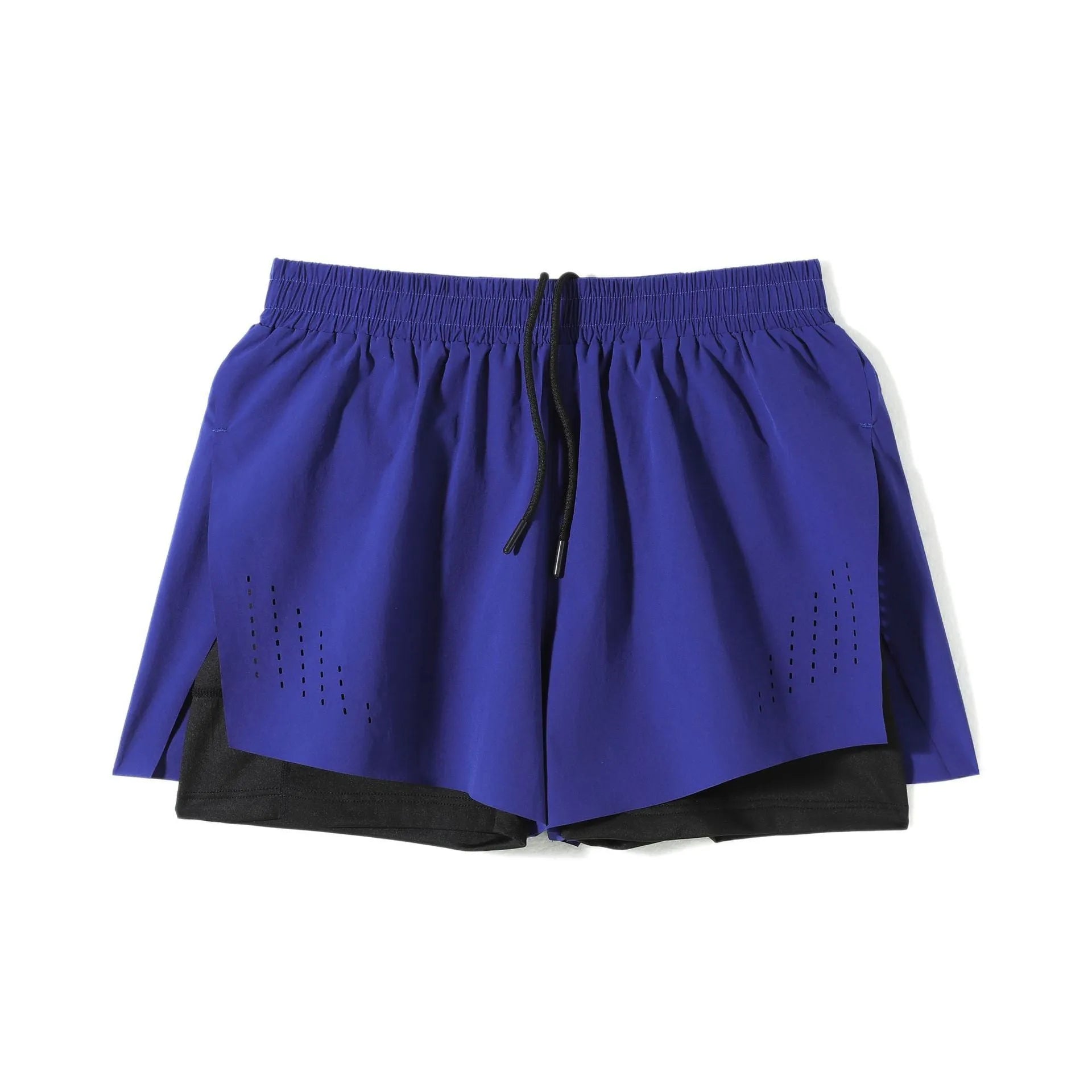 Men's straight-leg sports shorts with side slits in turmeric yellow colour, showing athletic design with micro elastic nylon fabric