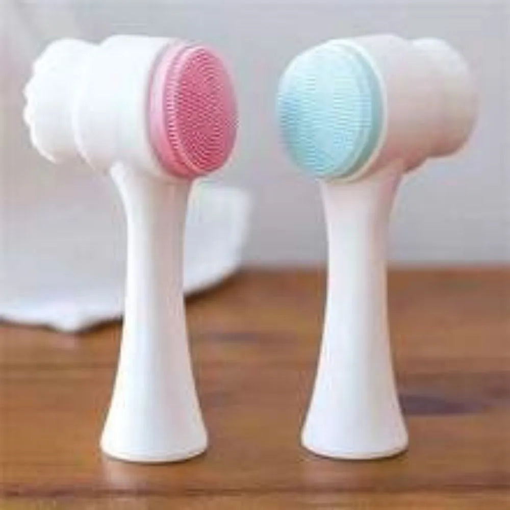 Blue nylon pet paw brush with PP handle for gentle dog and cat grooming.