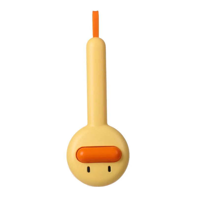 Small yellow duck comb for cat and dog hair removal with open section design