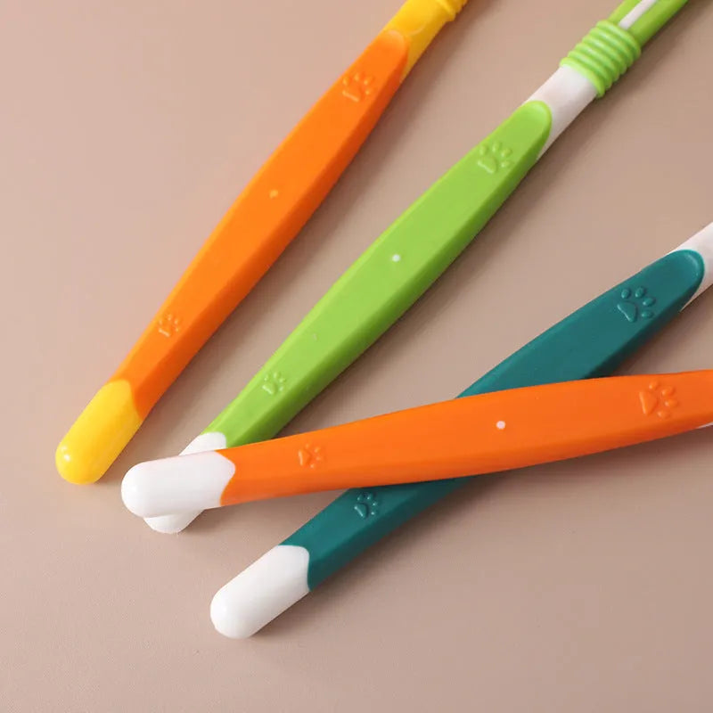 Multi-colour pet toothbrush for oral cleaning with plastic nylon construction