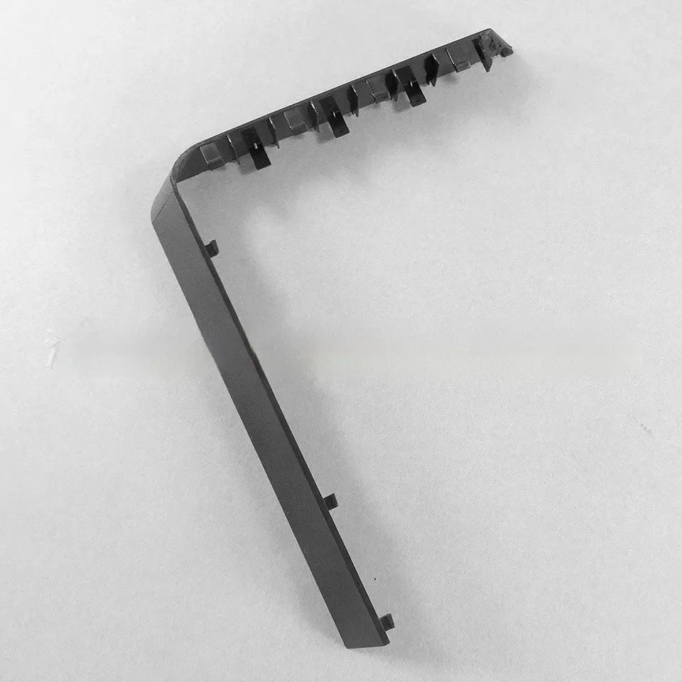 Black plastic hard drive cover for PC case airflow management as baffle bin component
