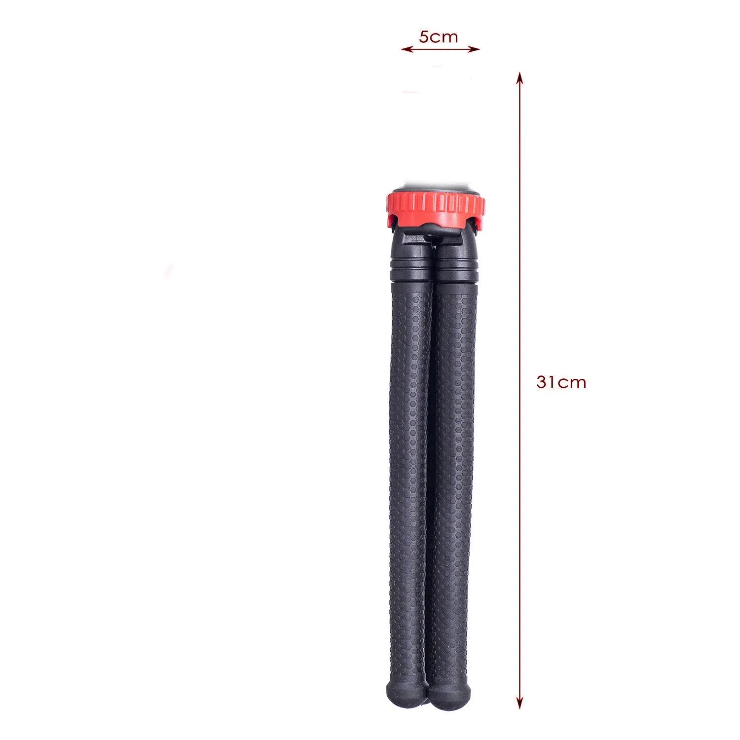 Black octopus tripod with flexible rubber legs and a spherical gimbal head, extended to 30cm.