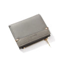 Short black PU leather ladies wallet unfolded to show card slots, coin zipper, bill holder, and hidden compartment.