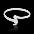 Women's silver-tone alloy ring available in sizes 5 to 10, simple band design