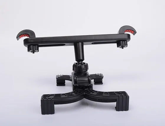 Black universal tablet holder for car rear seats with rotary bracket