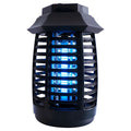 Black aromatherapy mosquito lamp with a metal grid, shown with optional UV or LED tubes for insect control.