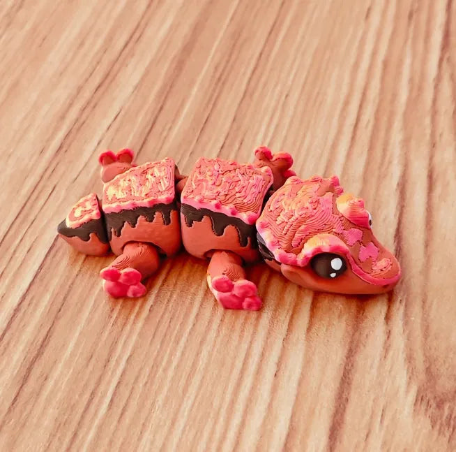 Horn guard crown hair gecko movable joint toy in plastic, 8-10cm, army green colour with poseable limbs