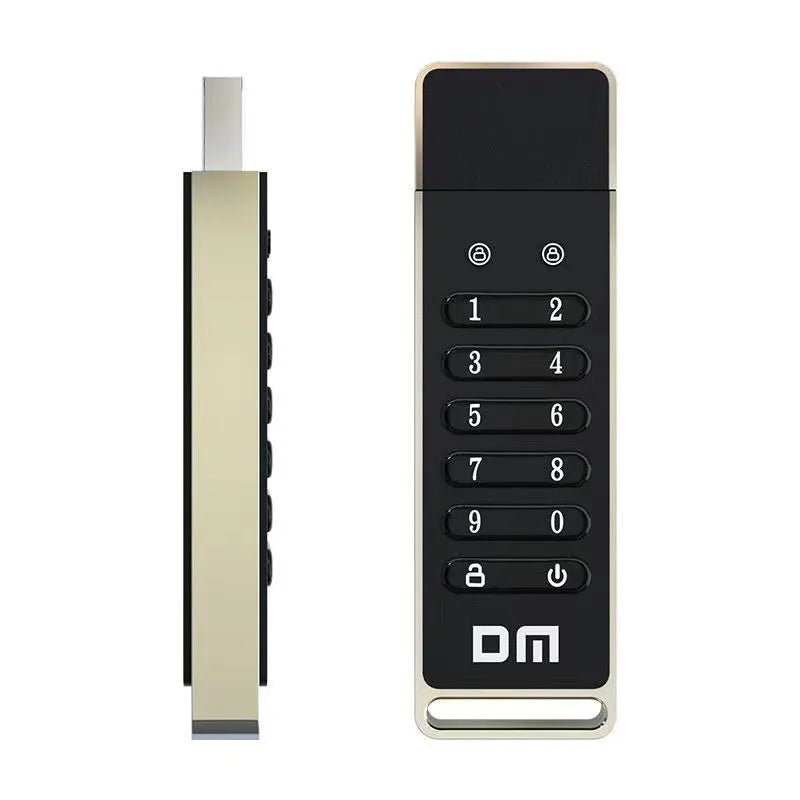 64GB fingerprint security USB flash drive with metal casing and digital encryption button
