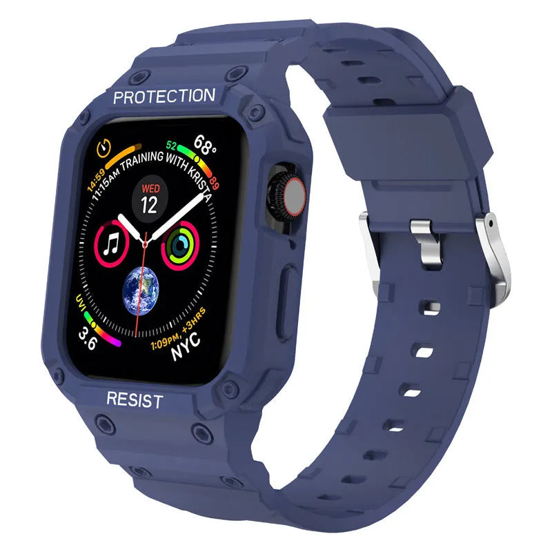 Apple Watch Series 8 compatible TPU sport strap in multiple colour options showing 38mm and 42mm sizes