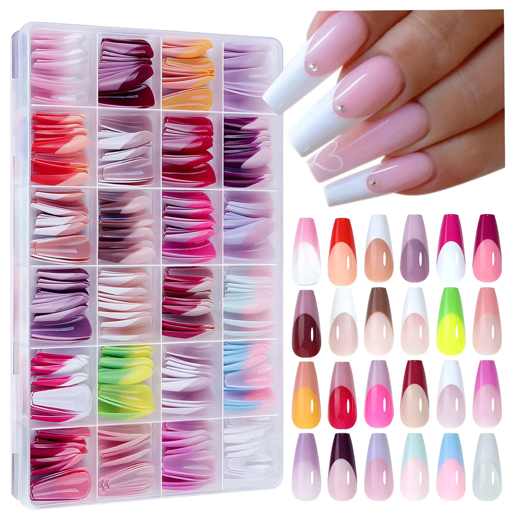 Box containing 288 French wear armour style seamless removable nail stickers.