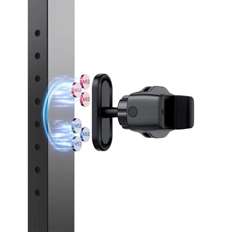 Plastic double-sided magnetic bracket for mounting cameras on vehicles and outdoor metal surfaces.