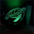 3D acrylic turtle-shaped LED night light with colour changing remote control