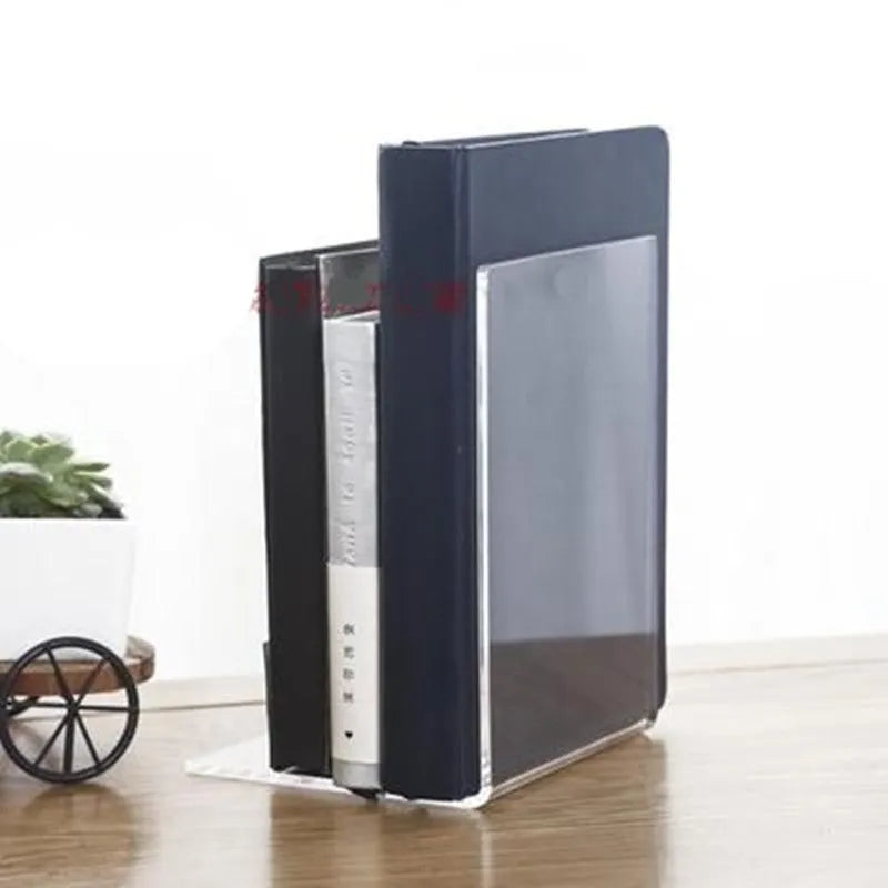 Transparent acrylic bookshelf displaying books with smooth polished edges