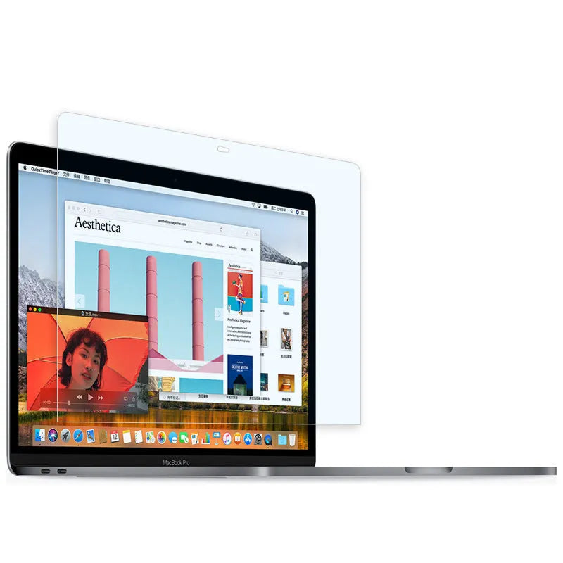 Matte screen protector film for 13-inch MacBook Pro laptop with installation tools