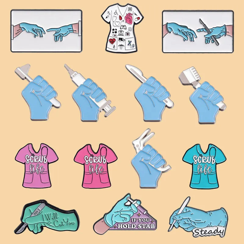 Alloy baking varnish brooch pin with cartoon character design on white background