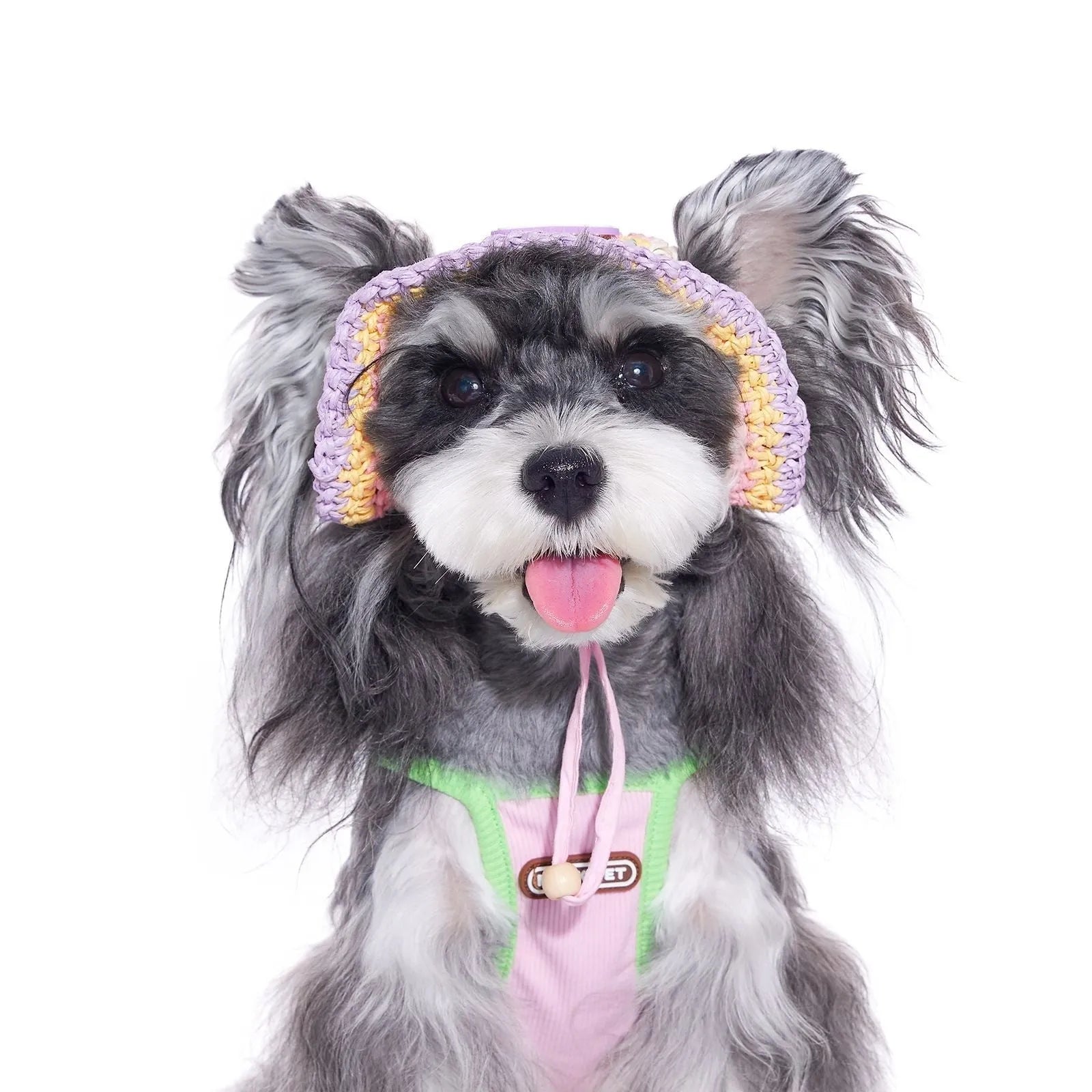 Dog woven sun hat in 100% paper casual style for small breeds summer use