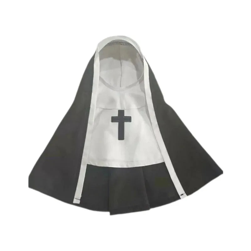 Black and white nun costume for small or medium dog with cloak design