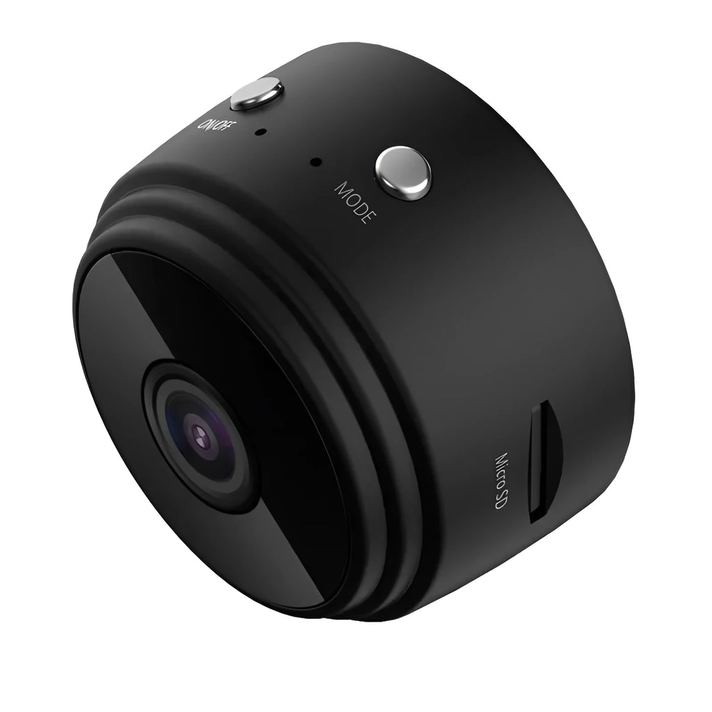 A9 WiFi smart sports HD DV camera with night vision, black casing, and compact 45x45x50mm size